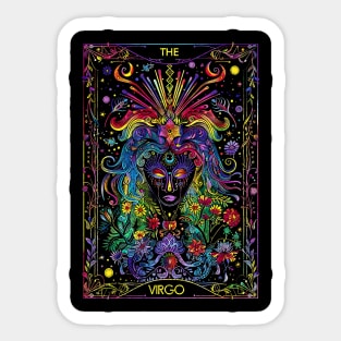 The Virgo Tarot Card Colorful Artsy Zodiac Sign Astrology Sticker